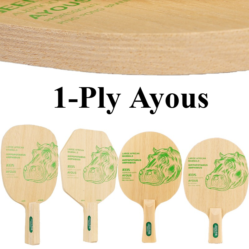 Table Tennis Paddle - JEELS Green Hippo 1 Ply Ayous