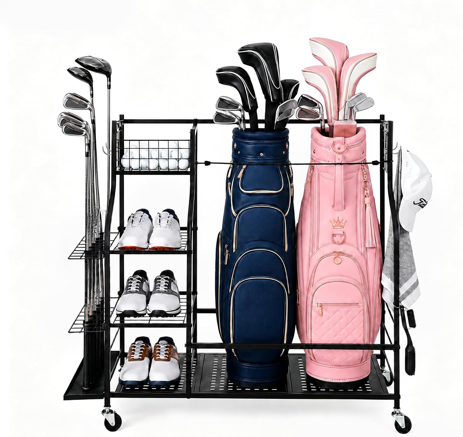 Sports Equipment Garage Storage - Heavy Duty Golf Bag Storage Rack