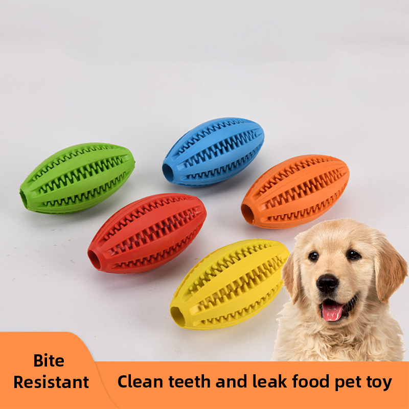 Rugby Training Ball - Dog Rubber Leakage Ball Dogs Molar