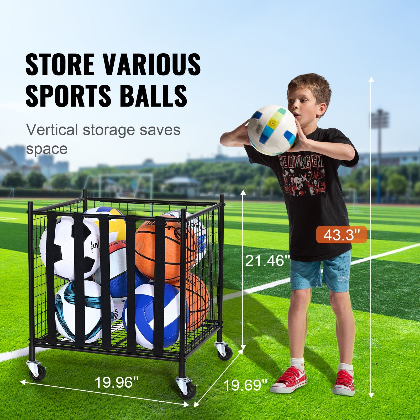 Rolling Sports Ball Storage Ca - Sports Equipment Organizer 评论和价格