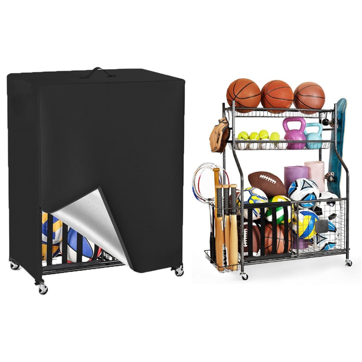 Basketball Rack Cover Garage S - Sports Equipment Garage Storage 评论和价格