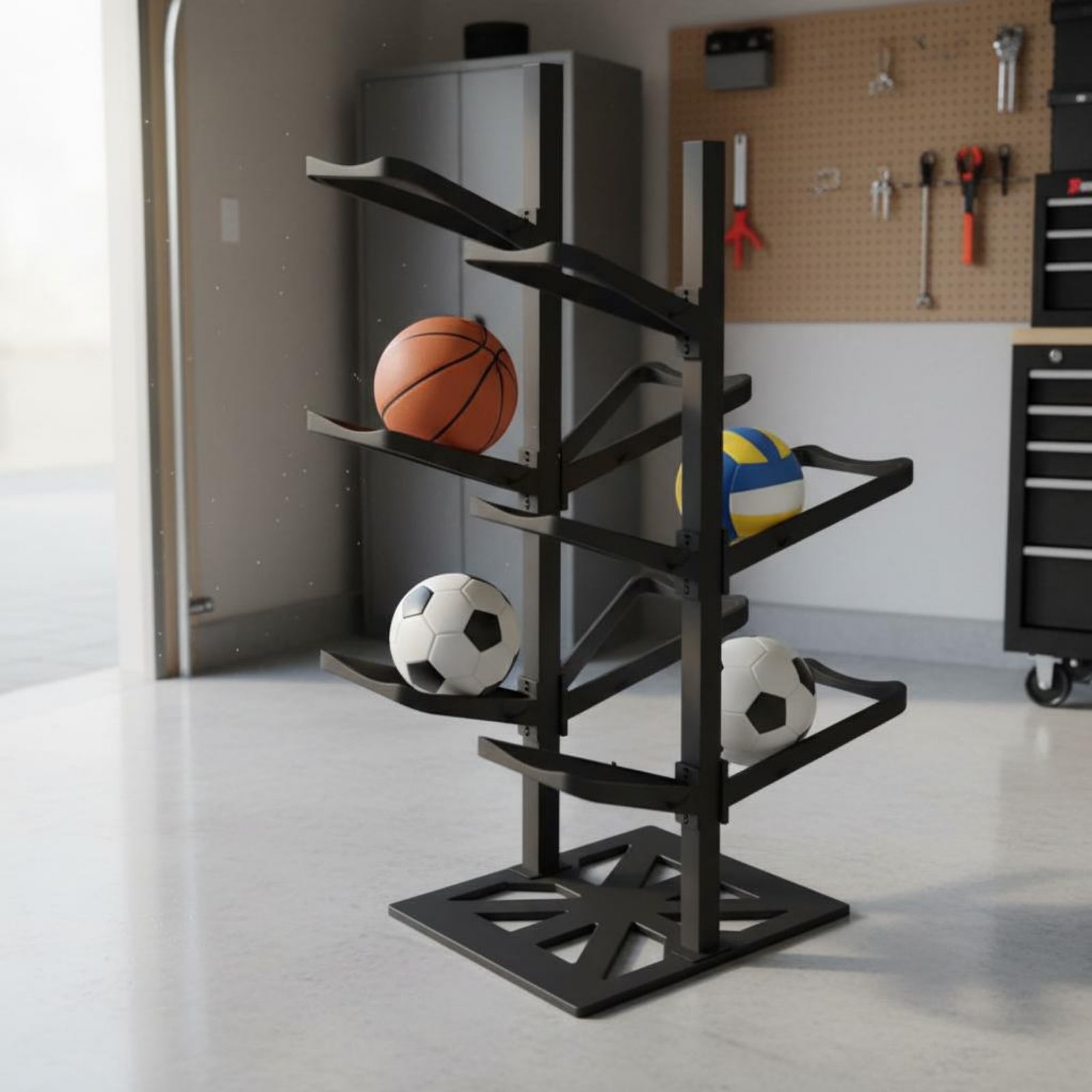 Basketball Rack Space Saving B - Sports Equipment Garage Storage 评论和价格