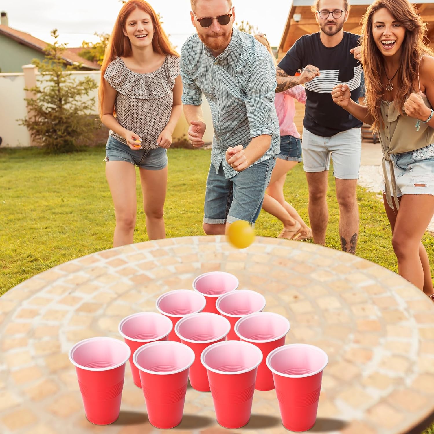 Cup Pong Game Set 22 Pcs 16 Oz - Ping Pong Ball Set 评论和价格
