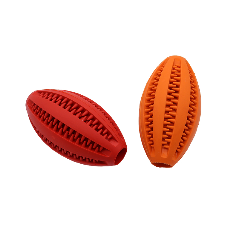 Dog Rubber Leakage Ball Dogs M - Rugby Training Ball 评论和价格