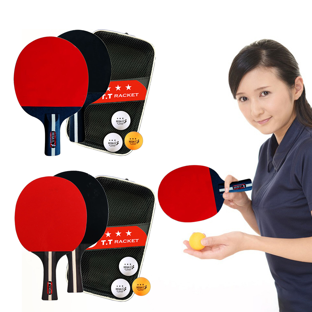 Table Tennis Racket 2 Rackets  - Ping Pong Ball Set 评论和价格