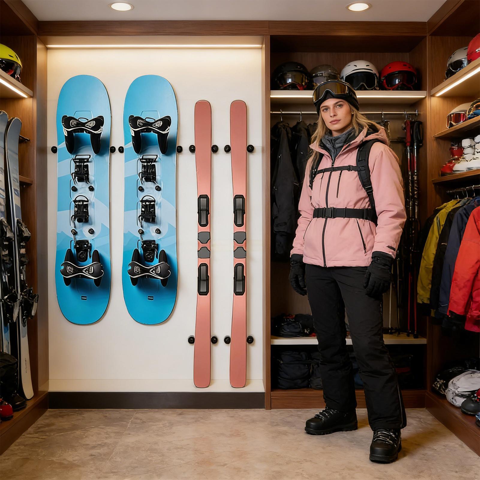 Ski Wall Mount Vertical Snowbo - Sports Equipment Garage Storage 评论和价格