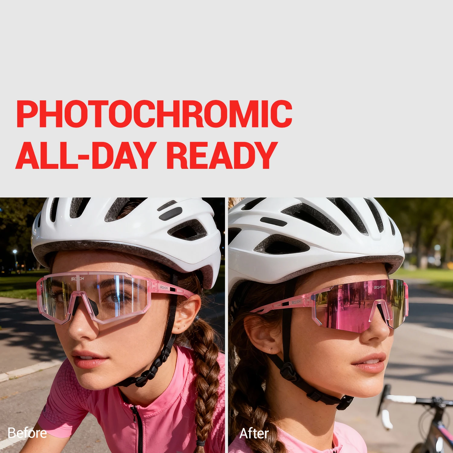 SCVCN Pink Cycling Glasses Bic - Sports Equipment Photos 评论和价格
